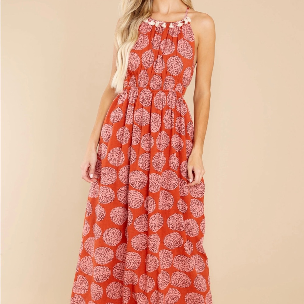 Terracotta Pink Multi Print Dress